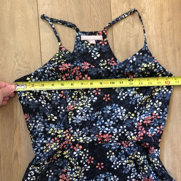 Banana Republic Dress Womens 6 Black Floral Print Sleeveless A Line Short Whimsy - Picture 6 of 9